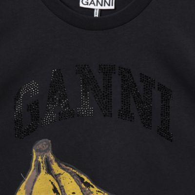 【GANNI】ブラックバナナグラフィックTシャツ Phantom Black Banana Graphic T-shirt | GANNI US