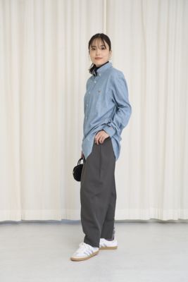 YLEVE(イレーヴ)の【洗える】MERINO WOOL TWILL CURVED TR通販