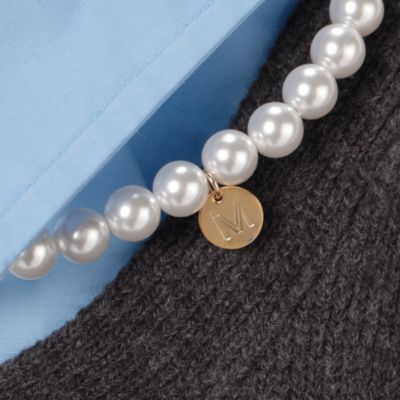 MUVEIL(ミュベール)のパールネックレス付きシャツニットプル