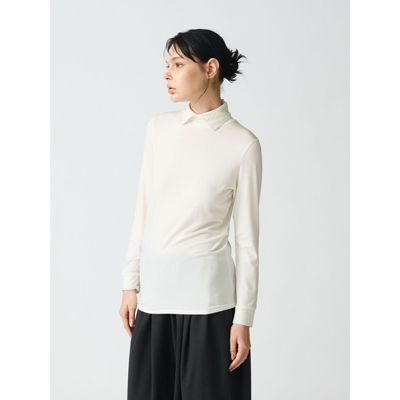 mizuiro ind(ミズイロインド)のshirt collar high neck P／O通販