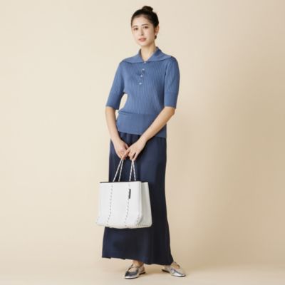 ENFOLD エンフォルド 24SS RIB POLO リブポロニットトップス 300HS170-2240 ホワイト 38 ENFOLD - ENFOLD エンフォルド 24SS RIB POLO リブポロニットトップス