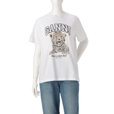 売切価格⭐︎新品未使用GANNI ヒョウ柄 セパレート水着34ドゥーズィエムクラス GANNI(ガニー)のBasic Jersey Leopard Relaxed T－shirt通販