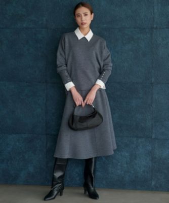 【洗える】 シルキーウールダブルフェイス ニットプルオーバー ICB(アイシービー)の【洗える】 シルキーウールダブルフェイス ニット