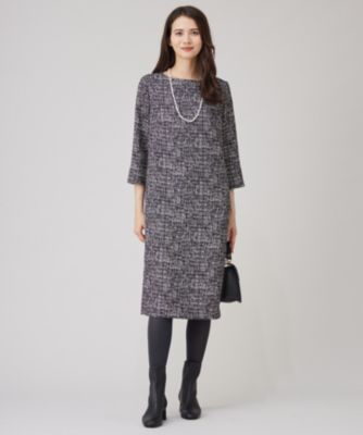 自由区(ジユウク)のプリントジャガードストレッチ ワンピース通販