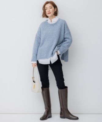 【滝沢眞規子さん着用】ベビーアルパカ クロップド ニット 23区 L(ニジュウサンク エル)の【滝沢眞規子さん着用】ベビーアルパカ