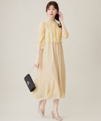 新品タグ付　any SiS 2 M　洗える　レーシーケープドレス　ネイビー ANY SIS(エニィスィス)の【洗える】レーシーケープ ドレス通販
