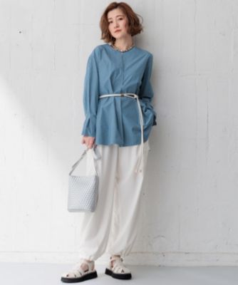 【Oggi4月号掲載/杏さん着用】CANCLINI スキッパーベルト付き ブラウス trim_ofcrs_item59ad504add1d11e