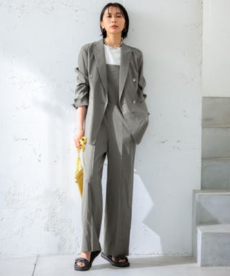 新品　タグ無し　23区　リネンレーヨンストレッチ サロペット 38 CLASSY.6月号掲載/洗える】リネンレーヨンストレッチ サロペット