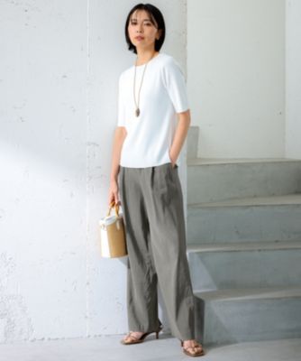 23区(ニジュウサンク)の【洗える】リネンレーヨンストレッチ