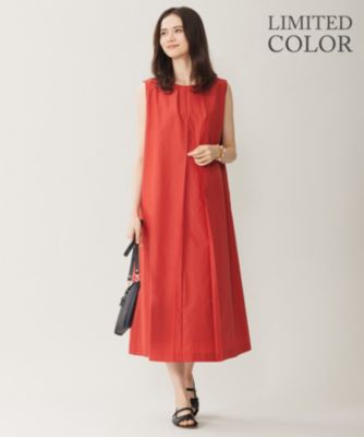 ☆極美品　自由区　タッサーポプリン　ノースリーブワンピース 自由区(ジユウク)の【WEB限定カラーあり・洗える】タッサー