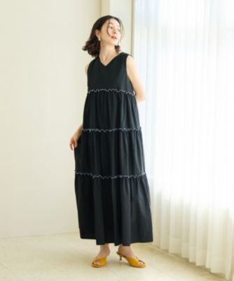 【未使用】 #Newans ハッシュニュアンス ティアード ワンピース ベージュ Newans(ハッシュニュアンス)の〈水野佐彩さんコラボ〉ボリューム