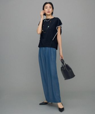 自由区 【洗える】テンセルデニム ジャケット セール】 【カタログ掲載・洗える】テンセルデニムワイド パンツ