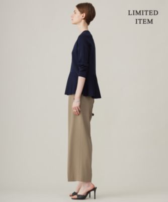 【WEB限定・洗える】シンセティックヤーンスムース ペプラムニット WEB限定・洗える】シンセティックヤーンスムース ペプラムニット