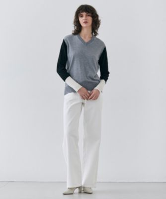 BEIGE，(ベイジ)の【洗える】BURNET / カラーミックスVネックトップス