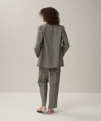 ATON(エイトン)のWOOL LINEN SHARKSKIN | テーパードタックパンツ通販