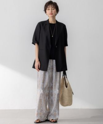 Oggi6月号掲載　23区　シアータンブラー ハーフスリーブ ジャケット Oggi6月号掲載/速乾性/接触冷感】シアータンブラー ハーフ