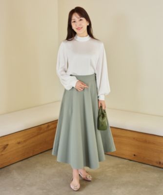 #Newans 【シワになりにくい】〈花乃まりあさんコラボ〉サーキュラースカート Newans(ハッシュニュアンス)の【シワになりにくい】〈花乃まりあ