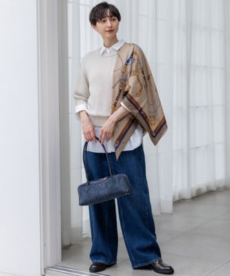24AW 23区【洗える】ルレックスバルキーラメニット クルーネック 五分袖 M 23区 L(ニジュウサンク エル)の【洗える】ルレックスバルキー5分
