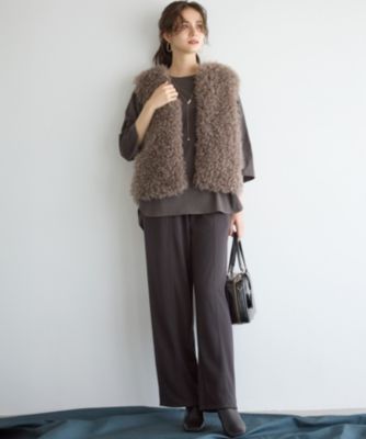 23区(ニジュウサンク)の【SLOW/一部店舗限定】フェイクファー ジレ通販