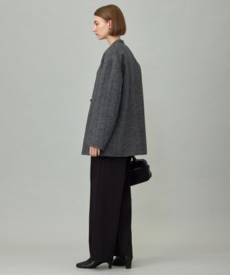 ICB(アイシービー)のWoolRever ノーカラーショートコートアウトレット