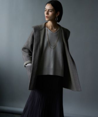 23区【未使用タグ付】洗えるラクーンブレンドダブルフェイス ニットカーディガン ニジュウサンク 23区 【洗える】ラクーンブレンドダブルフェイス