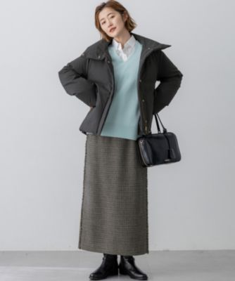 【23区】25AW 滝沢眞規子さん着用ミリタリー Aライン ダウンコート　48 一部店舗限定/滝沢眞規子さん着用/撥水加工】ミリタリー Aライン