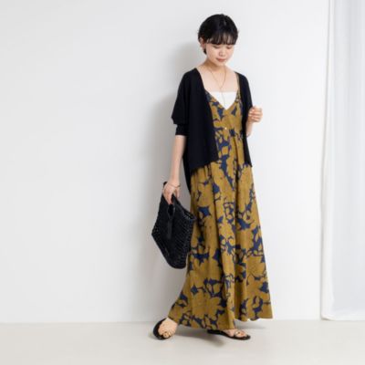 美品✨ ヌキテパ　フラワープリント キャミソールワンピース　近年モデル　ロング 近年モデル ヌキテパ フラワープリントキャミソールワンピース