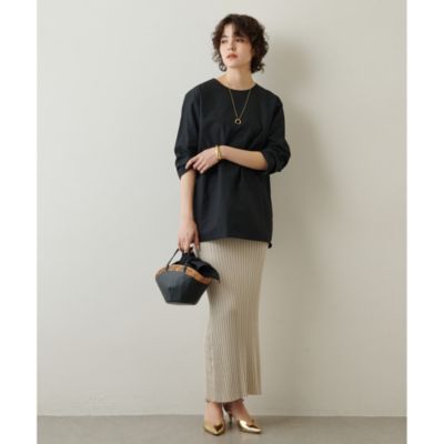 whim gazette ニットフィットスカート　ブラックF Whim Gazette(ウィム ガゼット)｜ニットフィットスカート