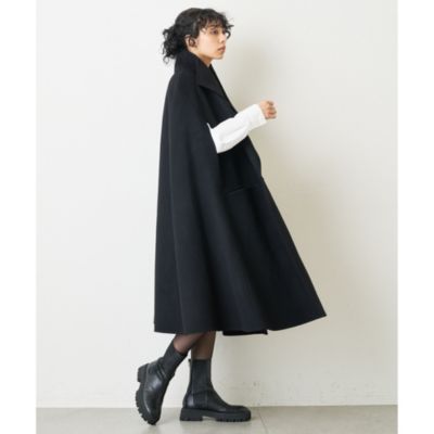 Whim Gazette(ウィム ガゼット)のカシミヤリバーポンチョコート通販