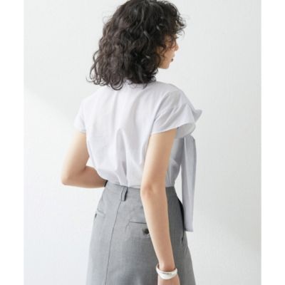 美品 Whim Gazette シアーボウブラウス ブルーストライプ - メルカリ