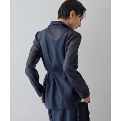 Whim Gazette(ウィム ガゼット)のオーガンジーリボンシャツ通販