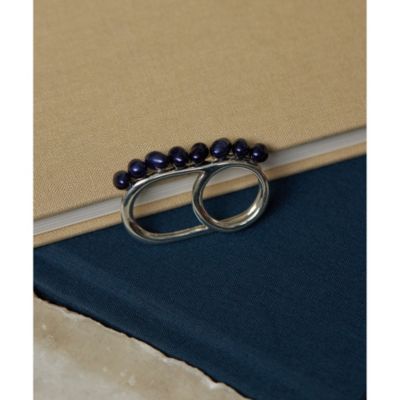 Whim Gazette(ウィム ガゼット)の【Hoaw.】Pearl double ring通販