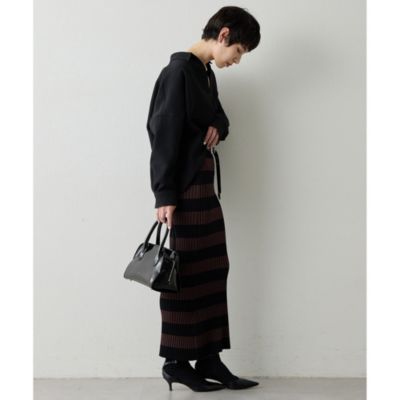 Whim Gazette(ウィム ガゼット)のボーダーニットフィットスカート通販
