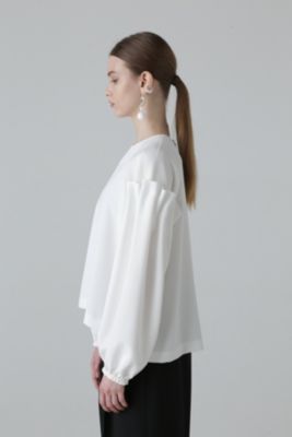 ADORE アドーア ラチネストレッチブラウス プルオーバー　ホワイト M ダブルストレッチブラウス | ADORE（アドーア） ｜【公式】通販