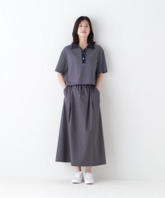 ヒューマンウーマン（human woman）/◆コットンポリエステルウェザードローストリングタックスカート human woman(ヒューマン ウーマン)の◇コットンポリエステルウェザー