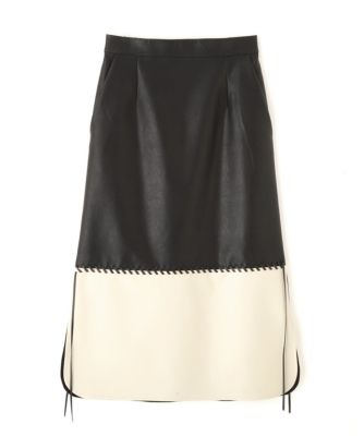 ADORE(アドーア)の◇レースアップフェイクレザースカート通販
