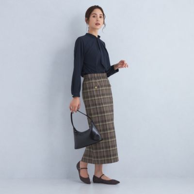 UNITED ARROWS green label relaxing(ユナイテッドアローズ グリーンレーベル リラクシング)のパッチポケット Iライン タイト  スカート チェック通販 | 集英社HAPPY PLUS STORE