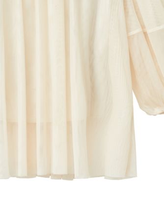 CLANE SHEER TULLE BALLOON SLEEVE TOPS