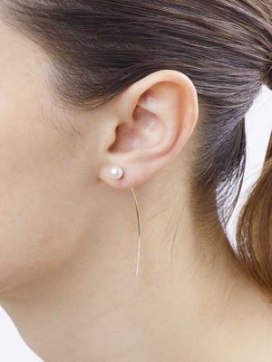 Hirotaka Arrow Earring Collection with M Size Akoya Pearl