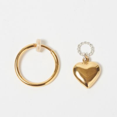 petite robe noire(プティローブノアー)のゴールドハートフープ