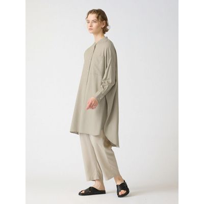 mizuiro ind(ミズイロインド)のバンドカラーロングシャツ通販