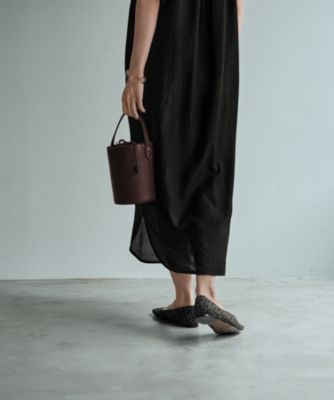 ✨美品✨ CADUNEカデュネ　楊柳バルーンスリーブワンピース　リネン混　日本製 CADUNE（カデュネ）の「バル－ンワンピ（ワンピース）」 - WEAR