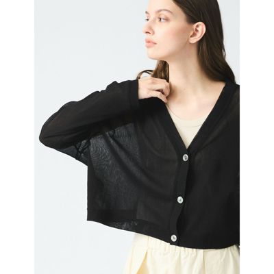 ミズイロインド　mizuiroind 未使用品 Vネック カーディガン 半袖 mizuiroind カーディガン mizuiro ind パターン編みVネック