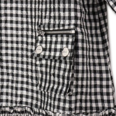 GANNI(ガニー)のCrinkled Taffeta Check Open Back Mini Dress