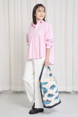 モデル身長:164cm/ピンクストライプ/着用サイズ:FREE