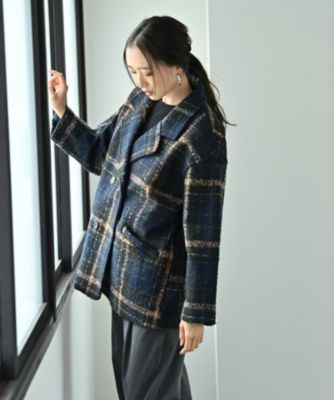 STYLE DELI(スタイルデリ)の【BLK001】ビックチェック柄ショートコート