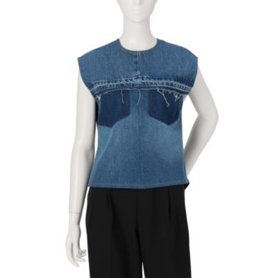 LITKOVSKA(リトコフスカ)のContrasting Denim Top with Adjustable Fit