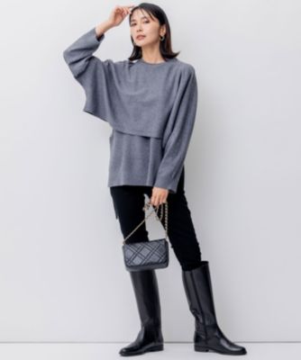 23区　ツインニットクロップドニットベスト　Mサイズ　38　グレー 23区(ニジュウサンク)の【洗える】ツインニットクロップド