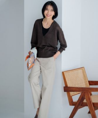 23区【Oggi4月号掲載/洗える】スラブツイルストレッチ ベイカー パンツ 23区 L(ニジュウサンク エル)の【Oggi4月号掲載/洗える】スラブ