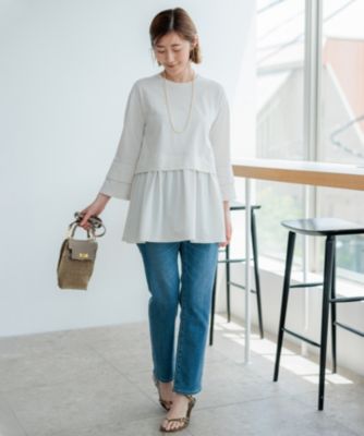 【SLOW/好評につき新色追加】エフォートレス デザインTシャツ 23区｜【SLOW/好評につき新色追加】エフォートレス デザインT